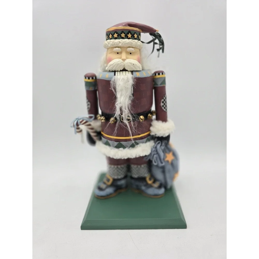 Vintage Nutcracker Santa Figurine Wood &  Resin 12.5